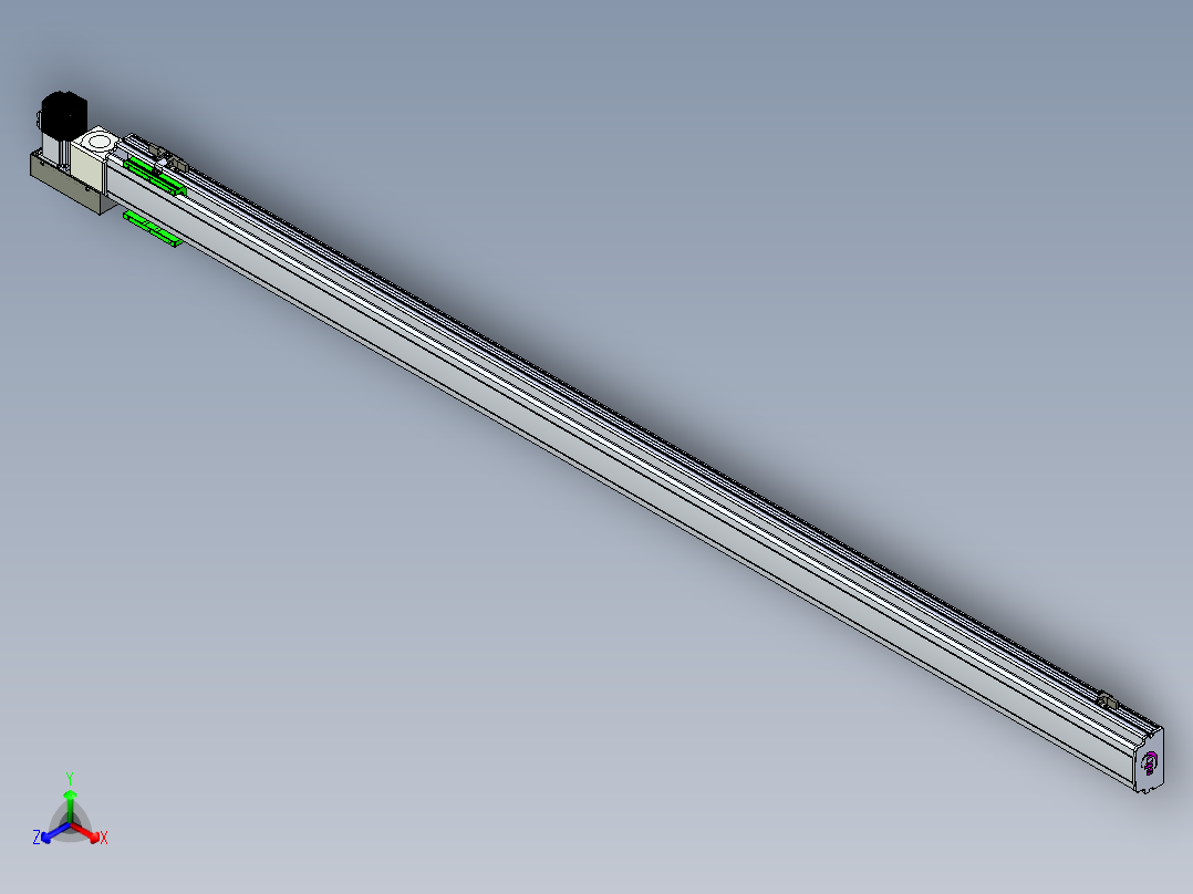同步带滑台-半封闭B10H-L45-S2000-L-P40-D3正等轴测图