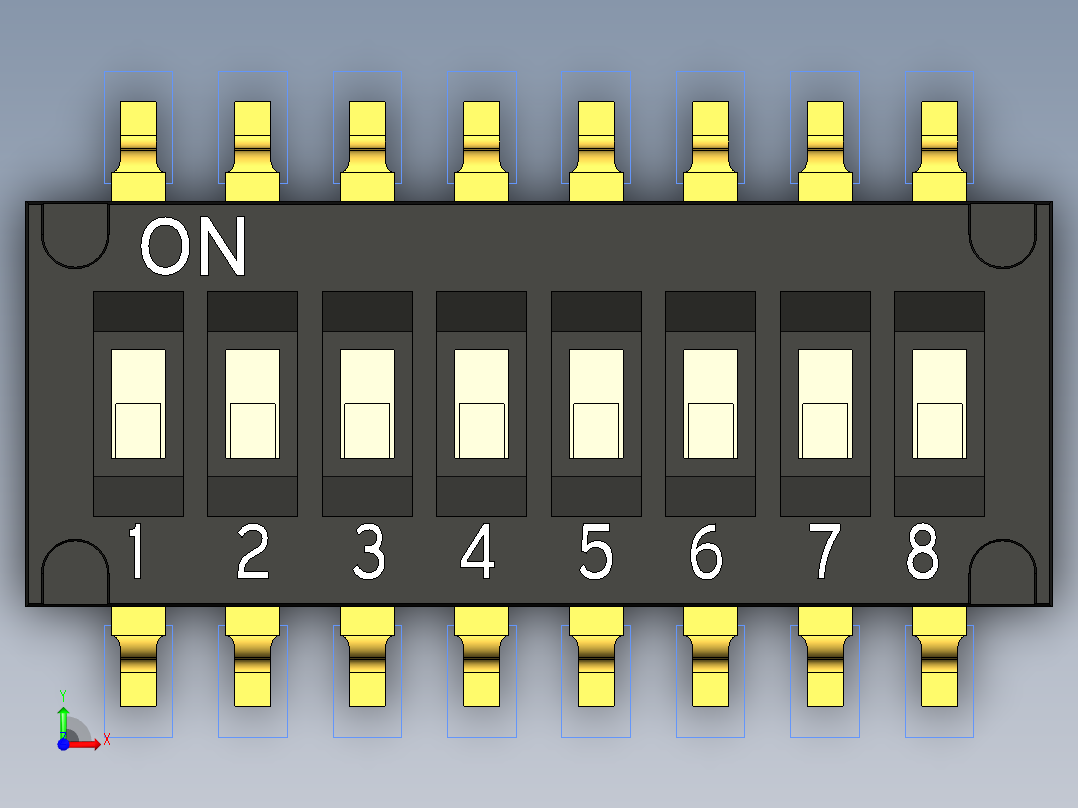 开关继电器保护 SM-DIP-DHN-08F前视图