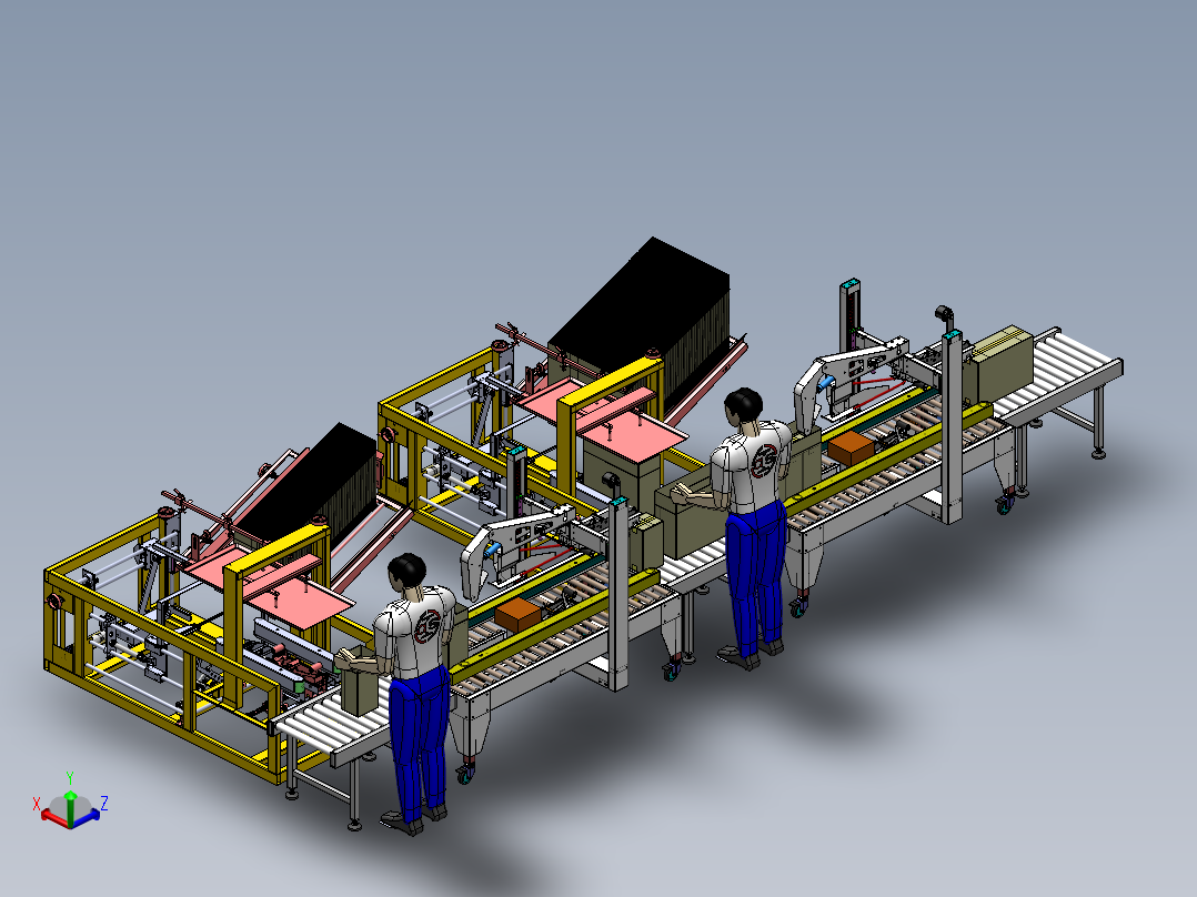 开箱封箱线体sw18可编辑