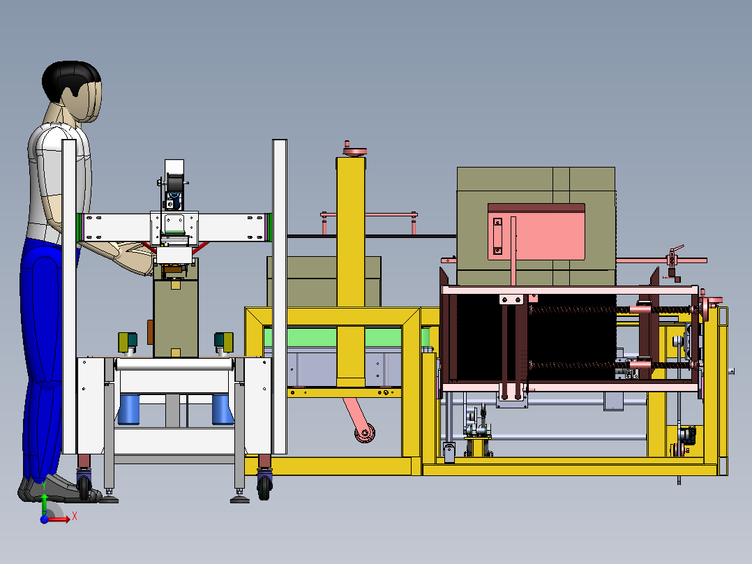 开箱封箱线体sw18可编辑前视图