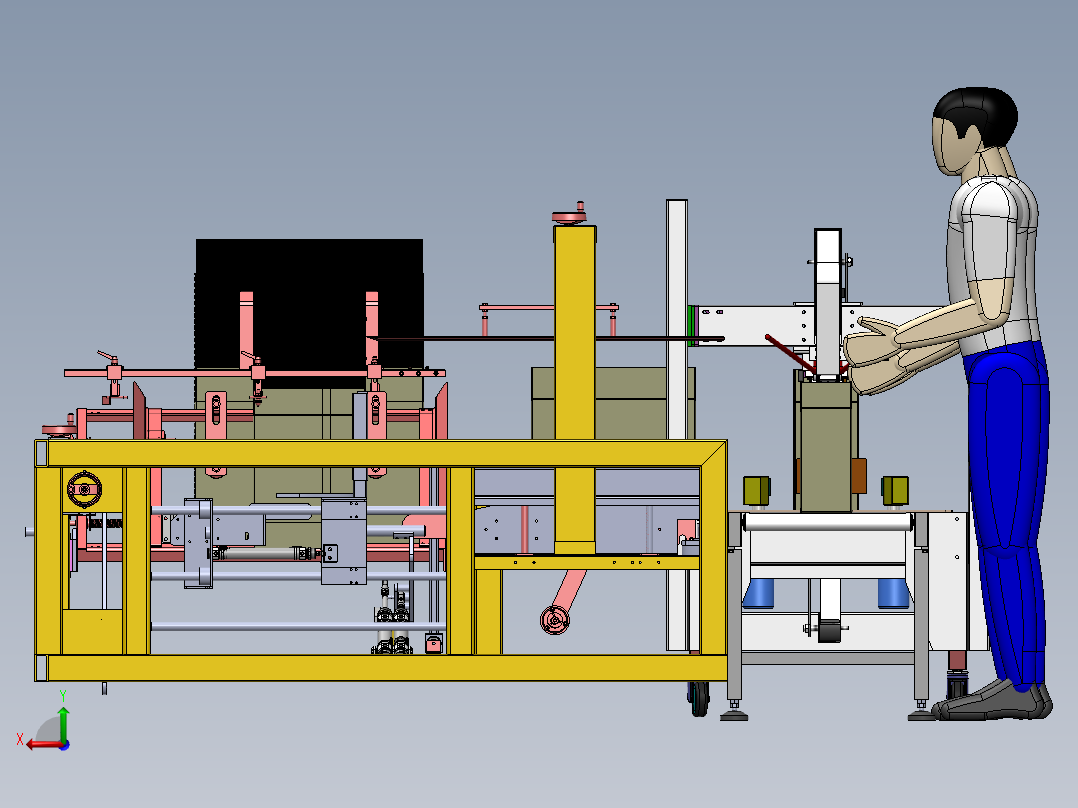 开箱封箱线体sw18可编辑后视图