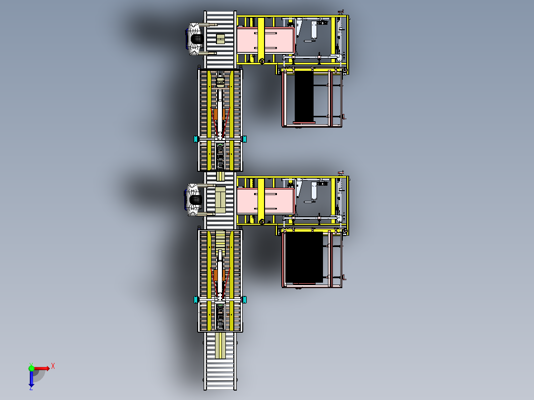 开箱封箱线体sw18可编辑俯视图