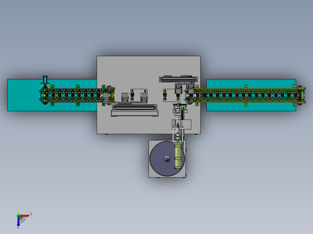 电机转子压装设备sw18可编辑俯视图