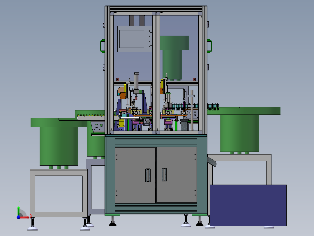 2023.02月-马桶阻尼器弹簧卡爪装配机（sw20可编辑+工程图）前视图