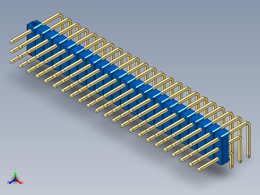 彩色公排针 100mil 2.54mm 系列-DS1022_blue_3x23p_100mil_TypeD_rev1.0