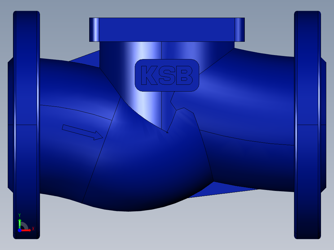 阀门模型-BOA_H_R_Straight_Body_DN25_PN16前视图
