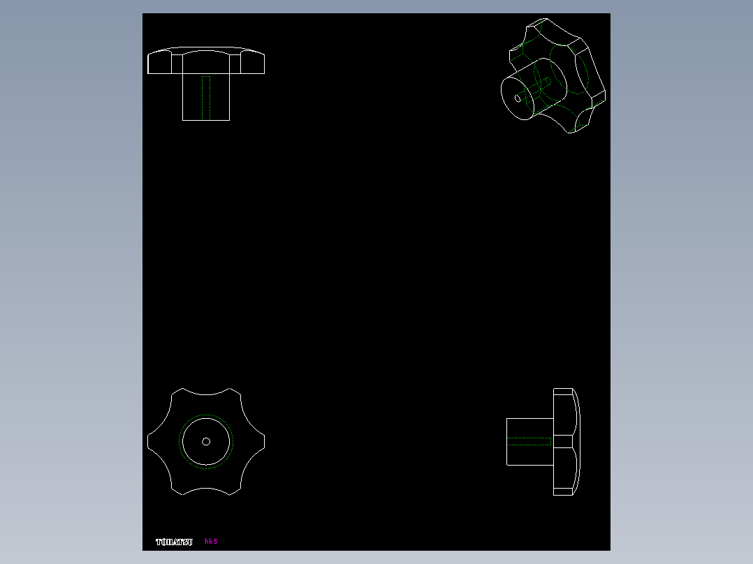 星型把手(鑄鋼)HK-2D多系列多零件图纸模型