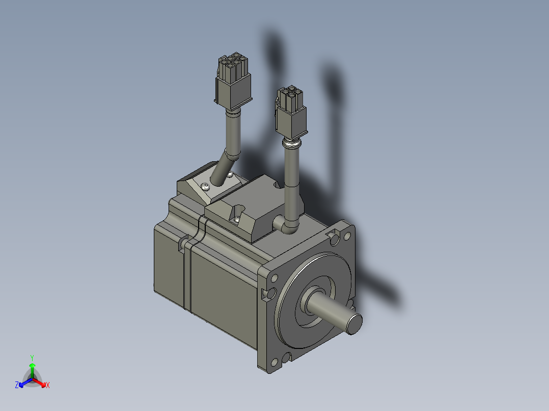 200W MSMD伺服马达正等轴测图
