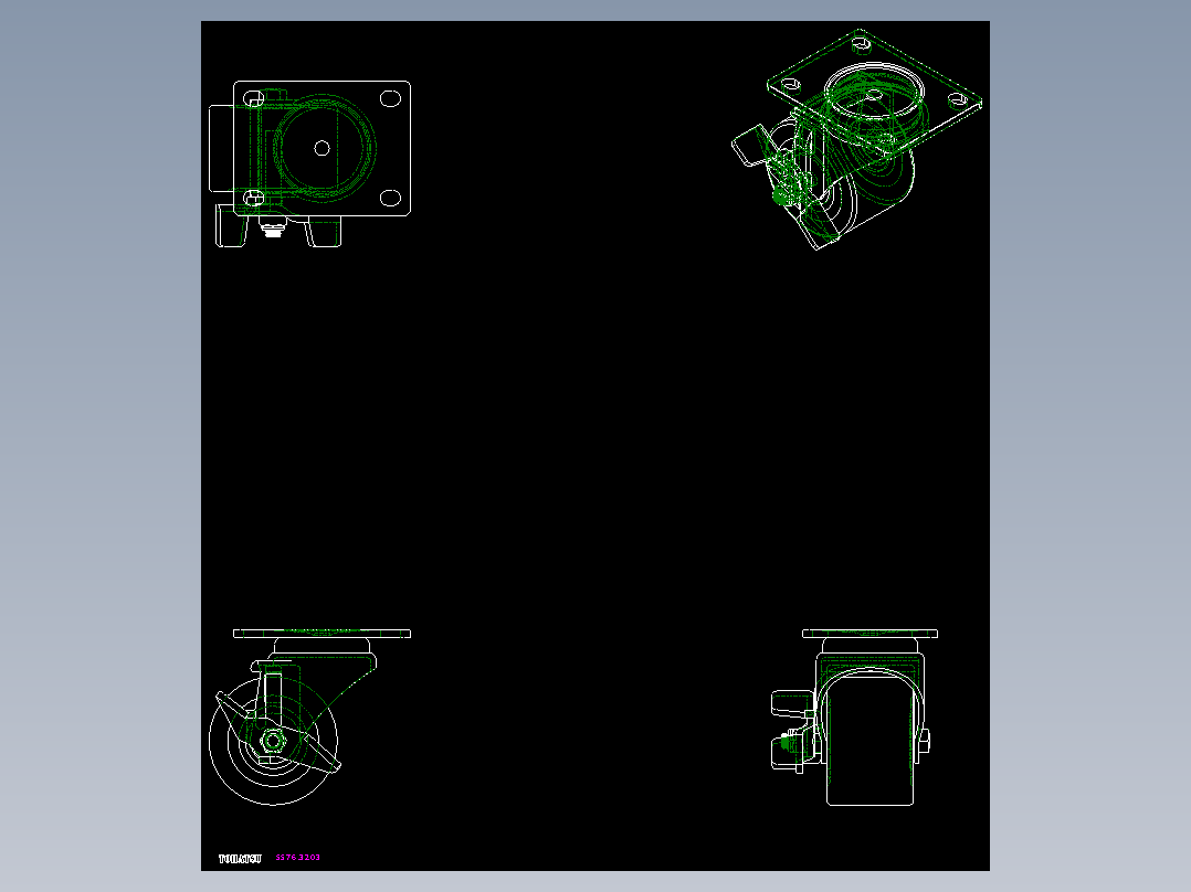 中荷重腳輪(1500N、2500N)5576-2D多系列多零件图纸模型