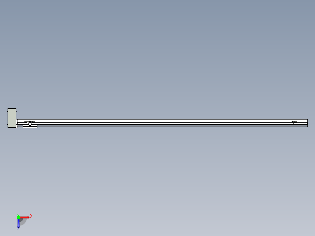 同步带滑台-半封闭B10H-L45-S2000-RD-P40-D3俯视图