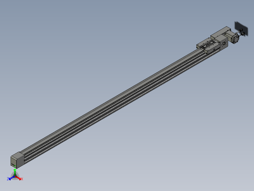威洛博直线电机模组EB6-L70-S1800-BL-P40-MS3正等轴测图