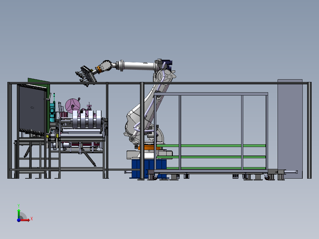 厅门板自动装配线sw19可编辑前视图