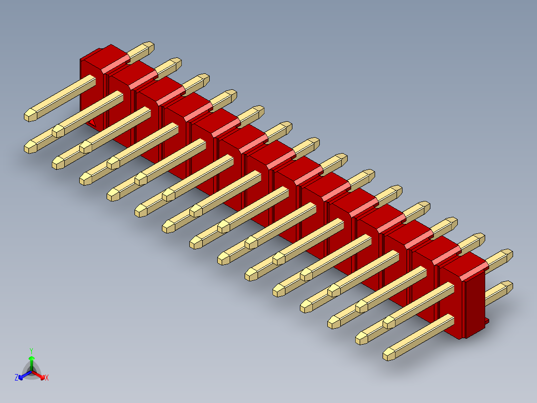 彩色公头100mil（2.54mm）系列-DS1021_red_2x14p_100mil_Type1_rev1.0