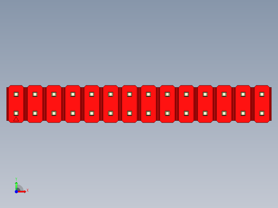 彩色公头100mil（2.54mm）系列-DS1021_red_2x14p_100mil_Type1_rev1.0前视图