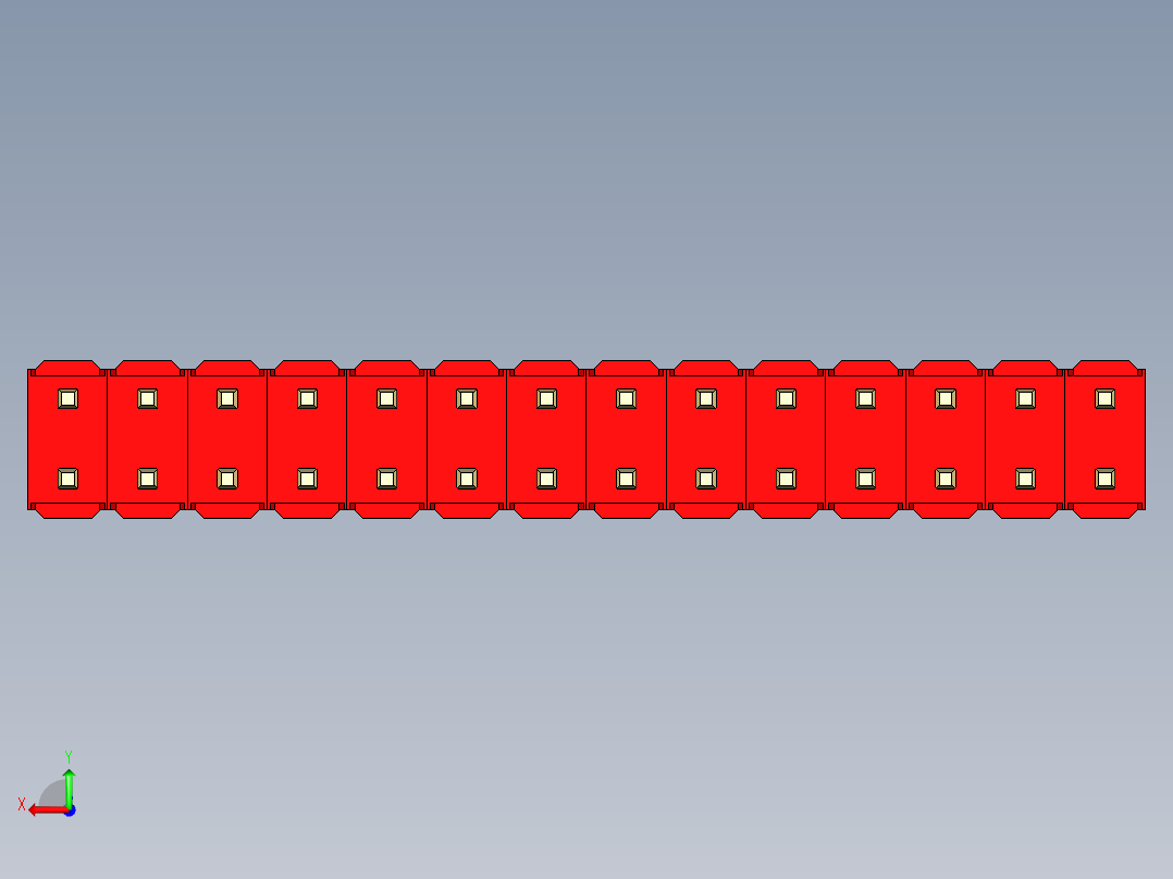 彩色公头100mil（2.54mm）系列-DS1021_red_2x14p_100mil_Type1_rev1.0后视图