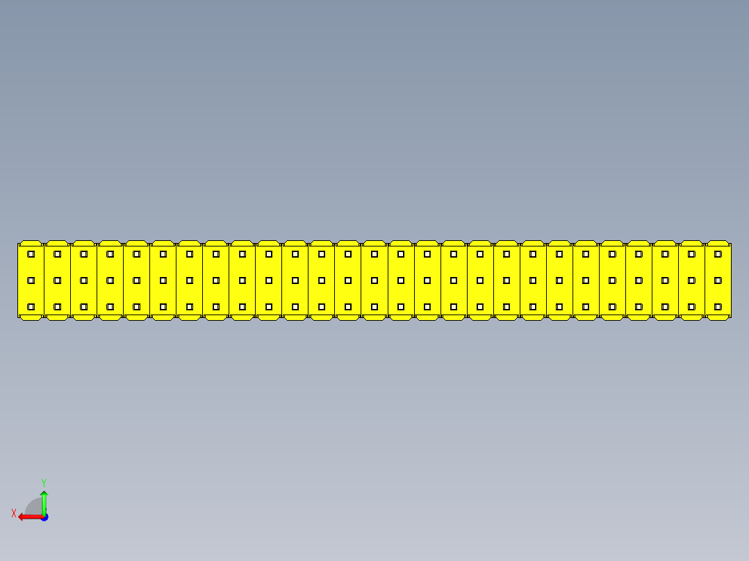彩色公头100mil（2.54mm）系列-DS1021_yellow_3x27p_100mil_Type5_rev1.0后视图