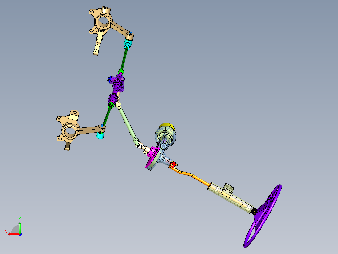 EPS汽车电子助力转向系统总成设计【三维CATIA】后视图