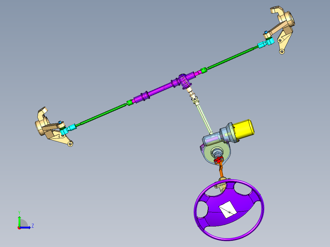 EPS汽车电子助力转向系统总成设计【三维CATIA】左视图