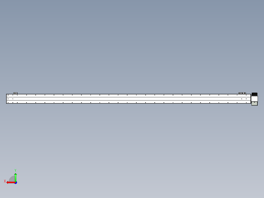同步带滑台-半封闭B10H-L45-S2450-LU-P40-D3后视图