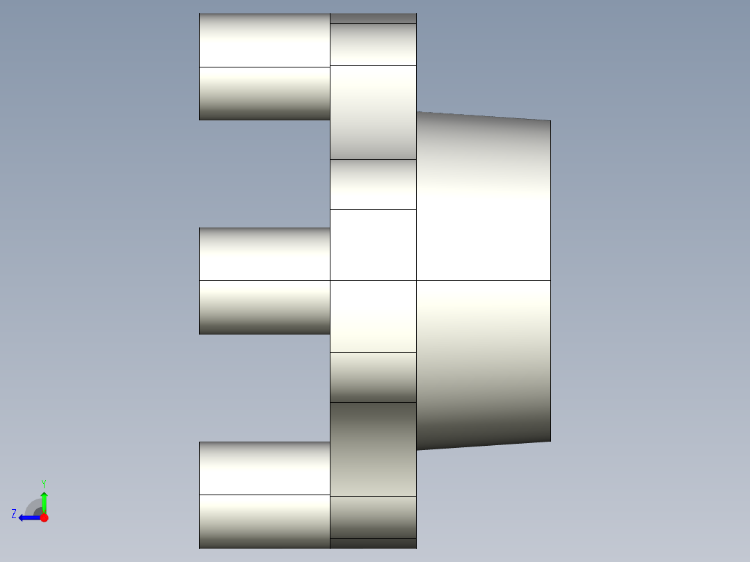 把手BK-3D多系列多零件图纸模型右视图