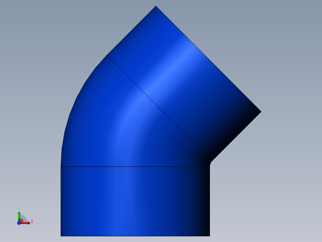 45度PVC弯头前视图