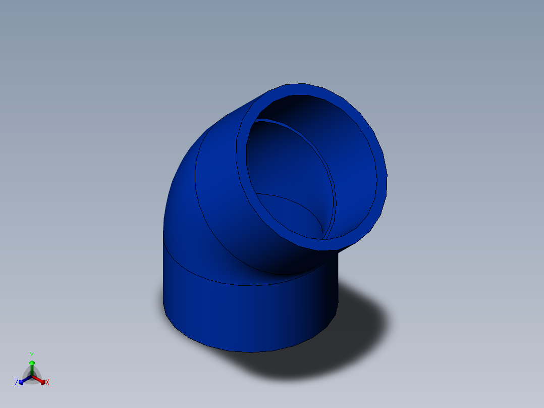 45度PVC弯头正等轴测图