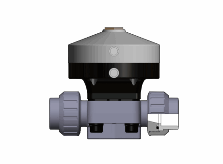 8DKMUACCP NO-DA 气动隔膜阀、常开型双作用，与溶剂焊接女性联盟结束，ASTM PVC-C系列