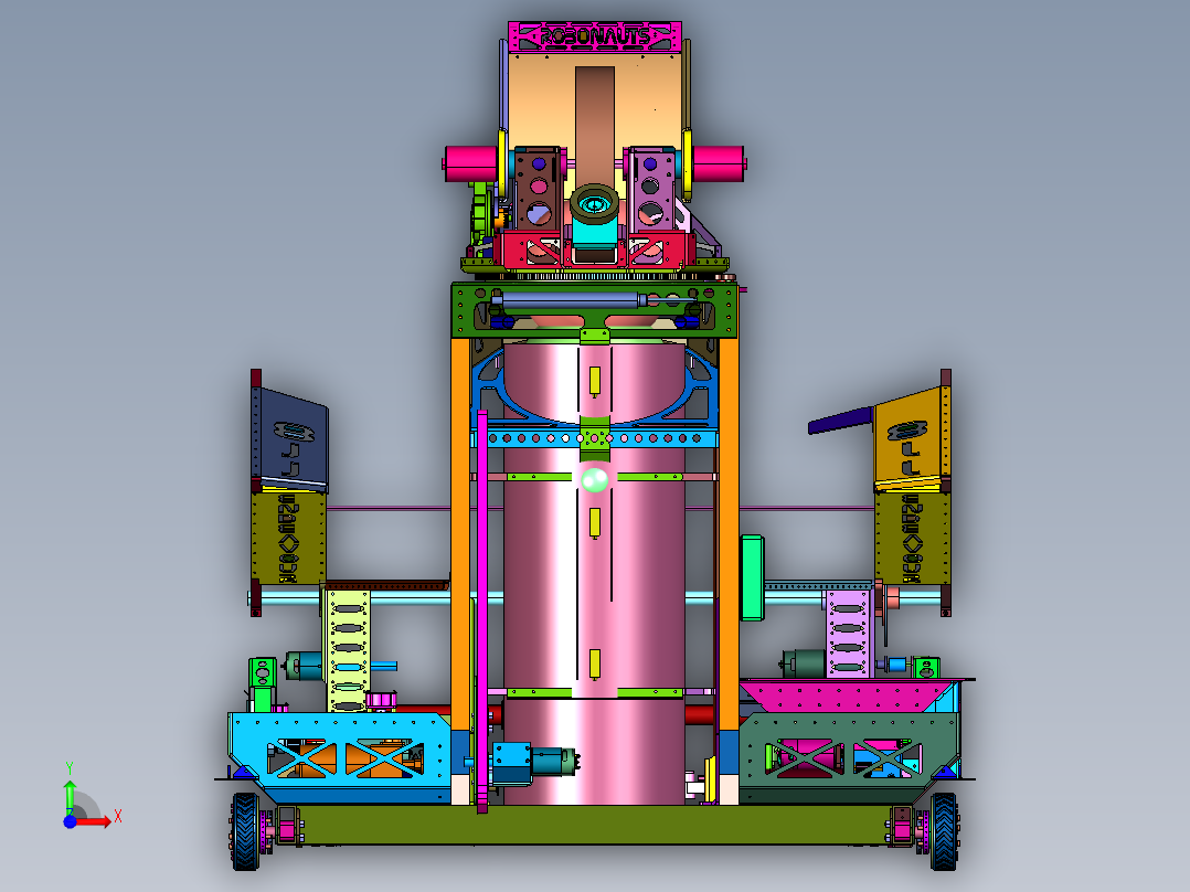 全方位运动投掷球体AI识别机器人前视图