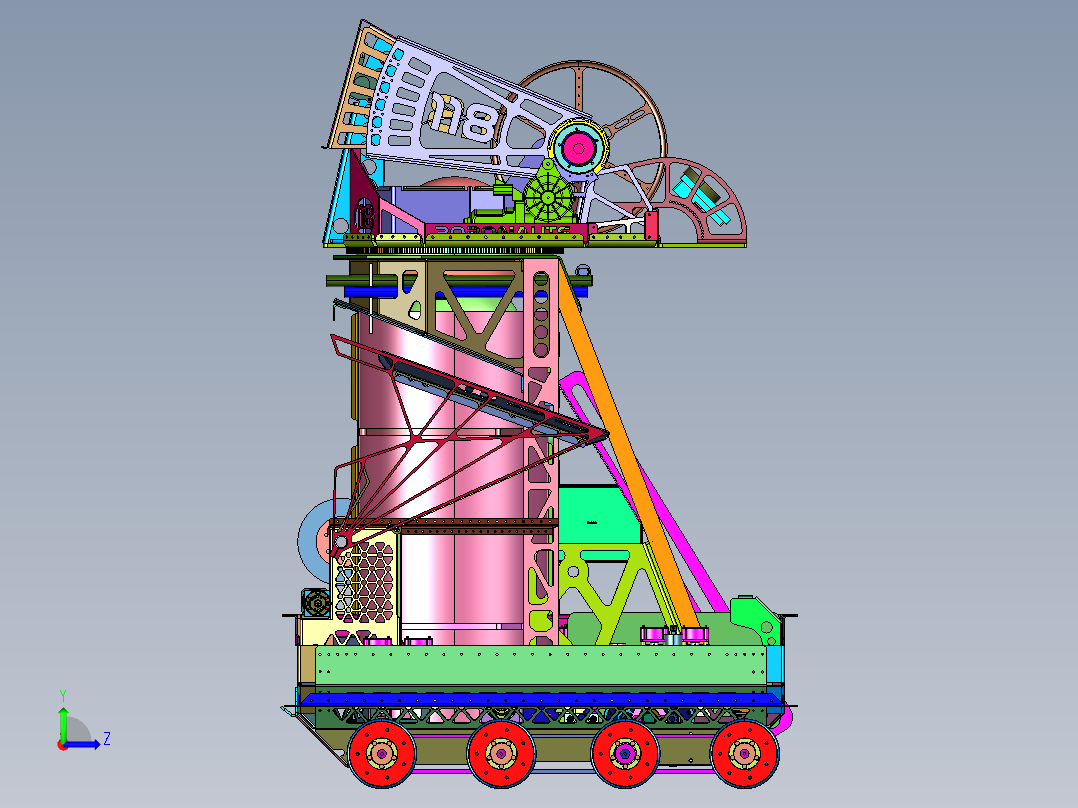 全方位运动投掷球体AI识别机器人左视图