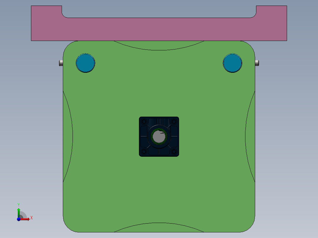Q058-中型注塑机塑模装置结构设计【三维SolidWorks】前视图