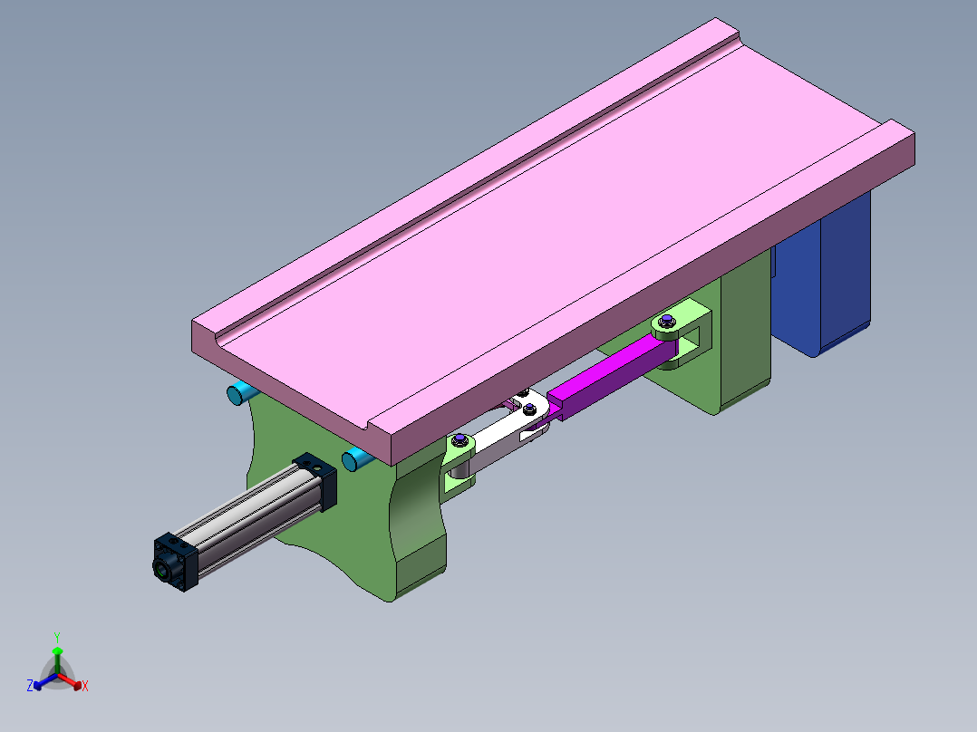 Q058-中型注塑机塑模装置结构设计【三维SolidWorks】正等轴测图