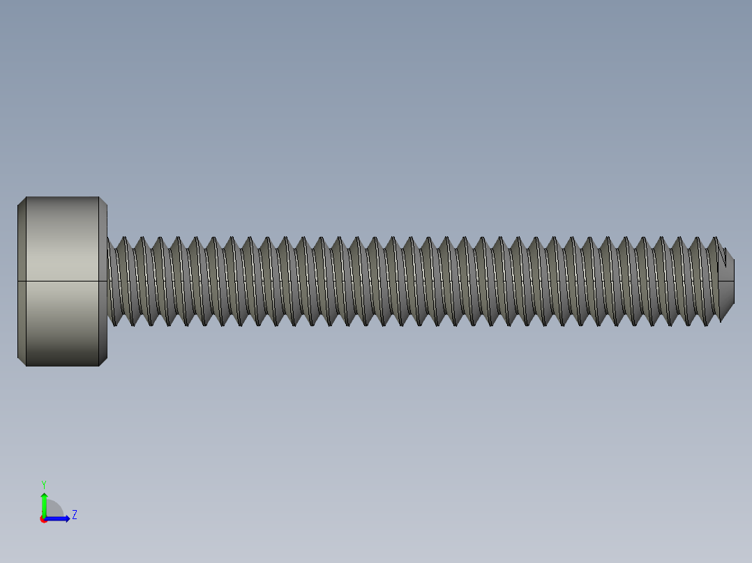 M2-M2 x 0.4mm Thread 14mm LONG SOCKET HEAD CAP SCREW.STEP左视图