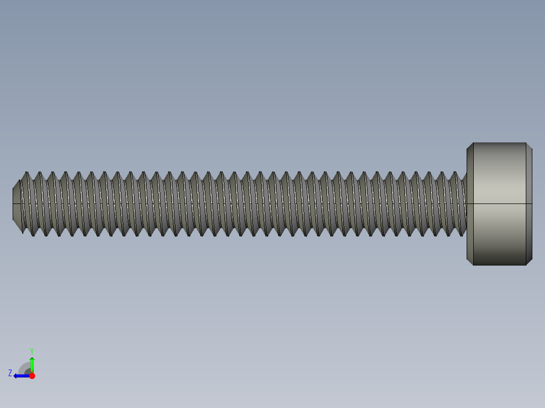 M2-M2 x 0.4mm Thread 14mm LONG SOCKET HEAD CAP SCREW.STEP右视图
