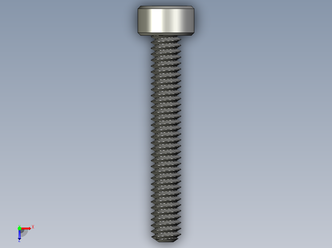 M2-M2 x 0.4mm Thread 14mm LONG SOCKET HEAD CAP SCREW.STEP俯视图