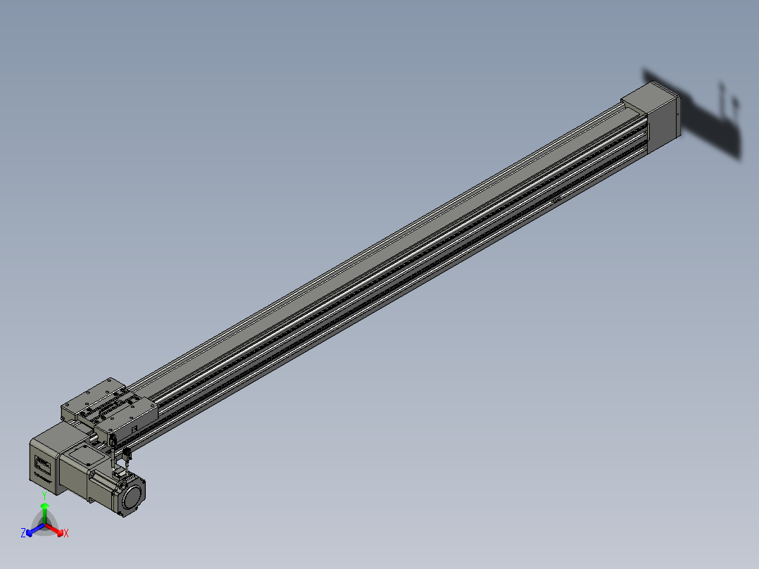 威洛博直线电机模组EB8-L200-S1450-L-P75-MS3正等轴测图