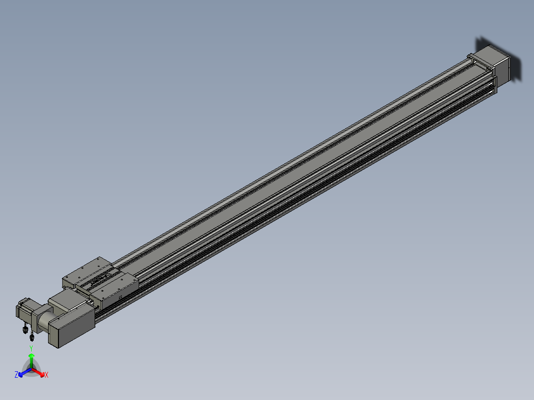 威洛博直线电机模组EB16-L208-S2000-BL-ZP75-MS3-5K正等轴测图