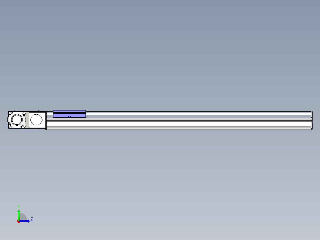 同步带滑台-半封闭B17H-L50-S1050-R-P75-D3左视图