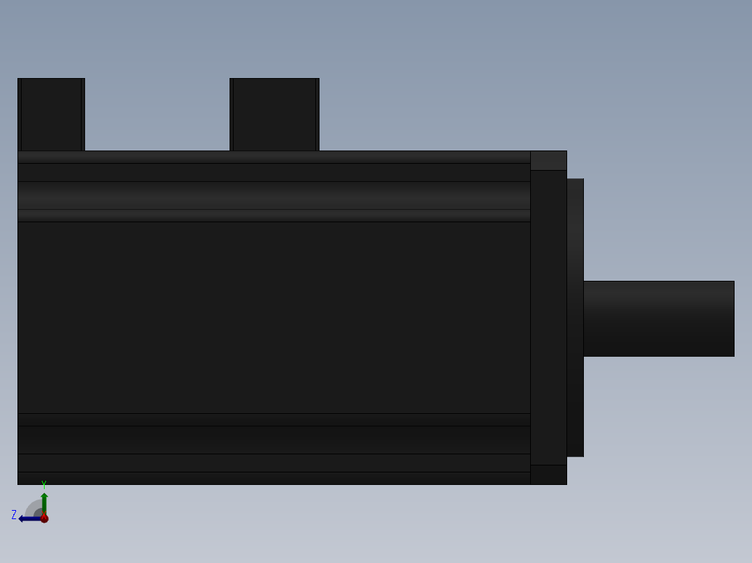 电动滑台模组台达400W电机模型右视图