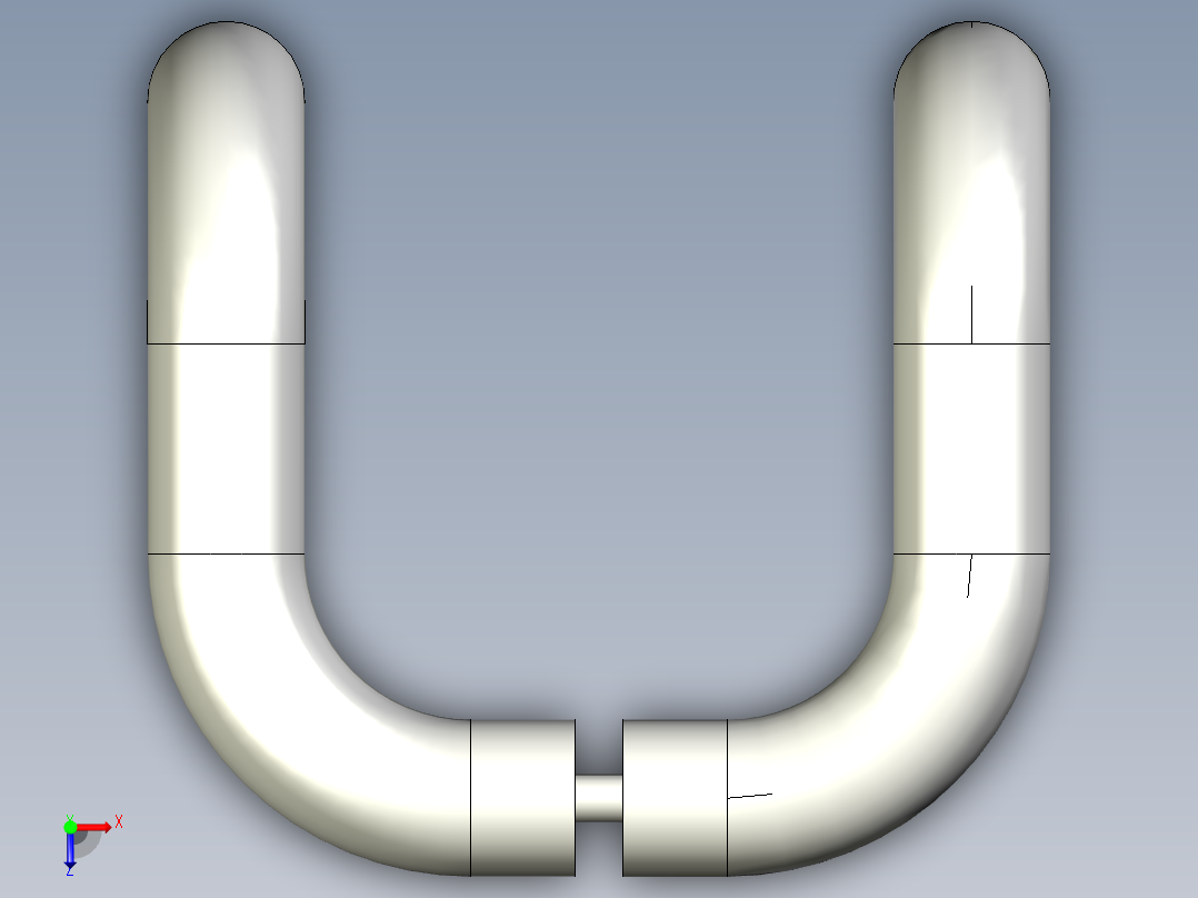 取手(不銹鋼)ER(F)-3D多系列多零件图纸模型俯视图