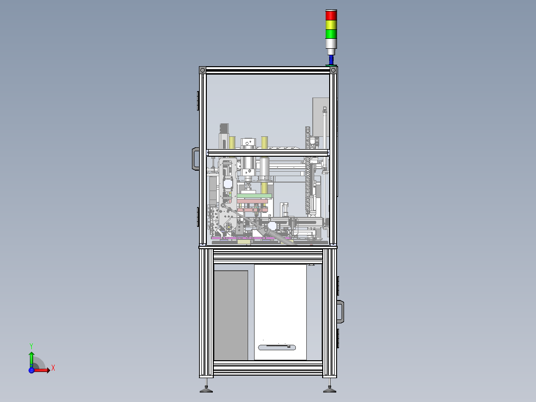 新能源元器件剪切折弯设备（sw15可编辑+工程图+bom）前视图