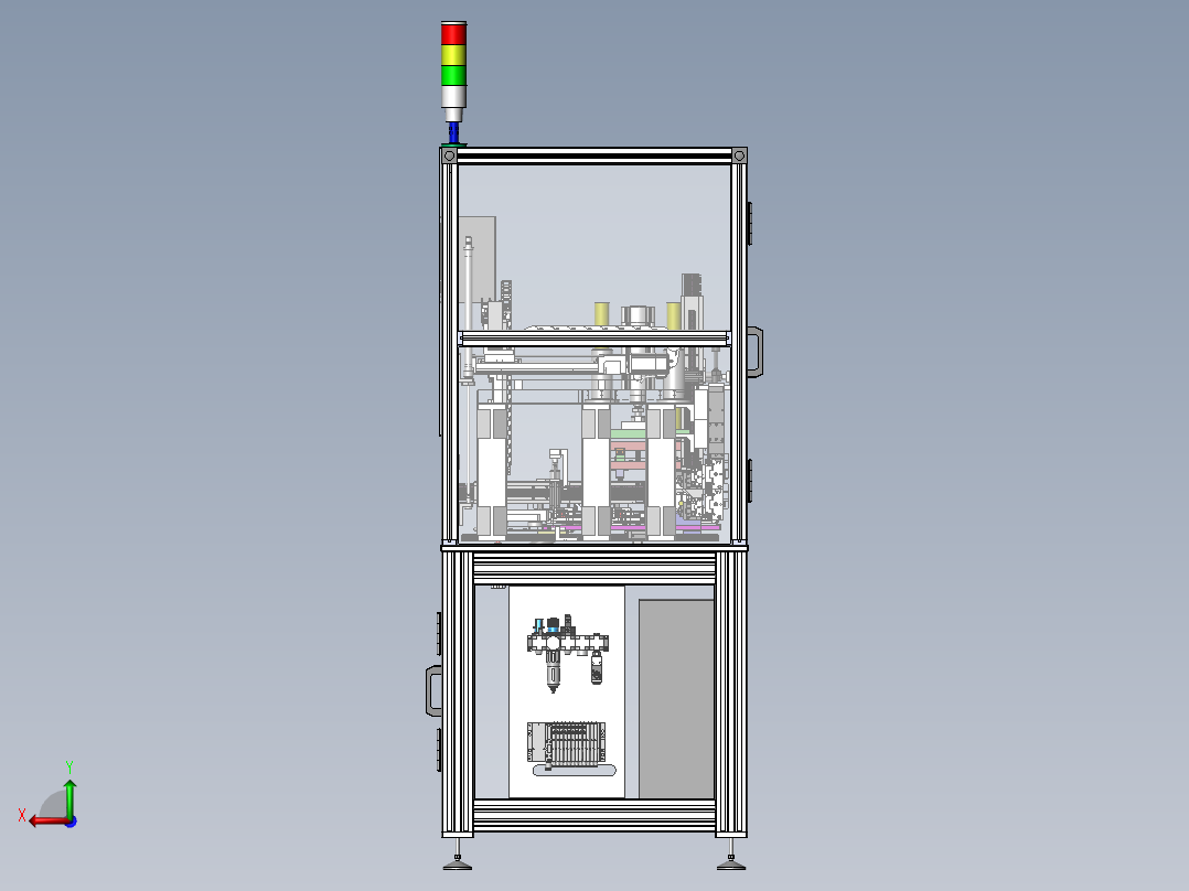 新能源元器件剪切折弯设备（sw15可编辑+工程图+bom）后视图