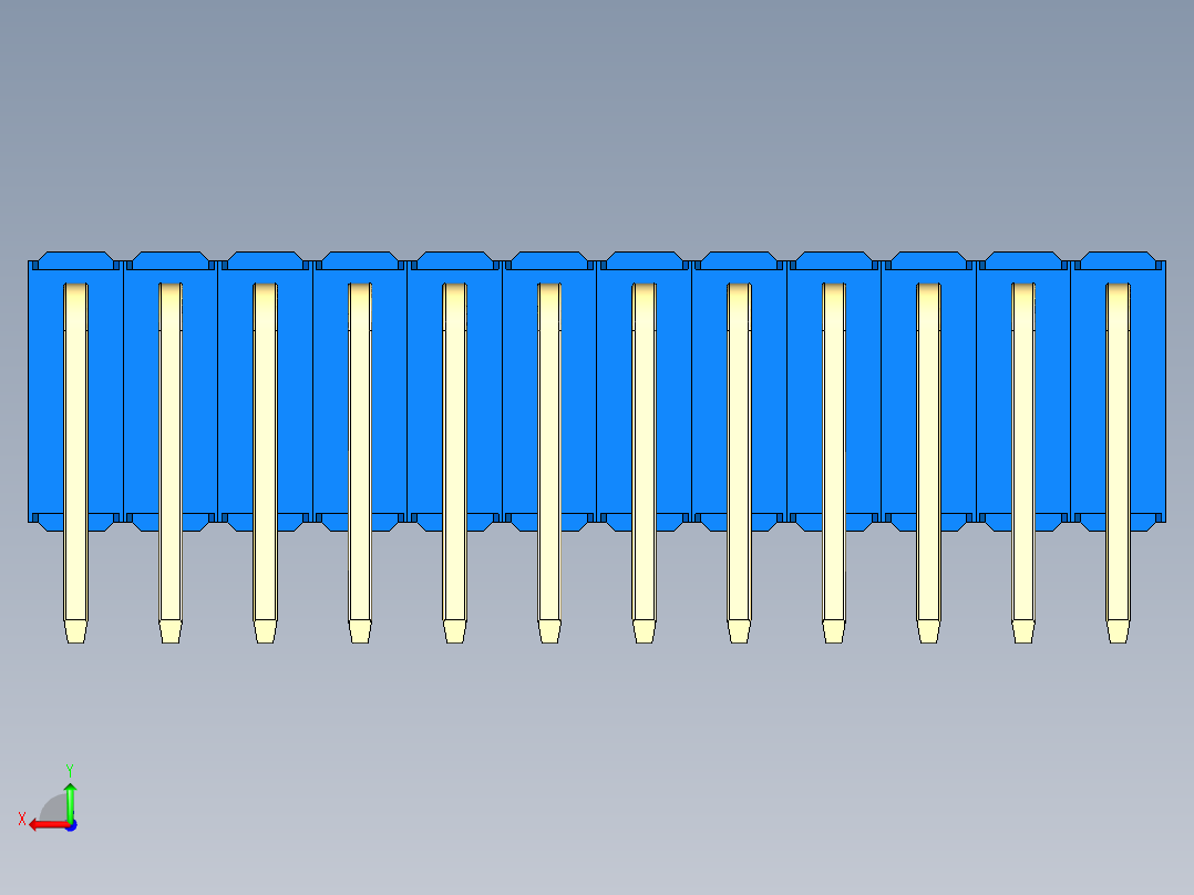 彩色公排针 100mil 2.54mm 系列-DS1022_blue_3x12p_100mil_TypeD_rev1.0后视图