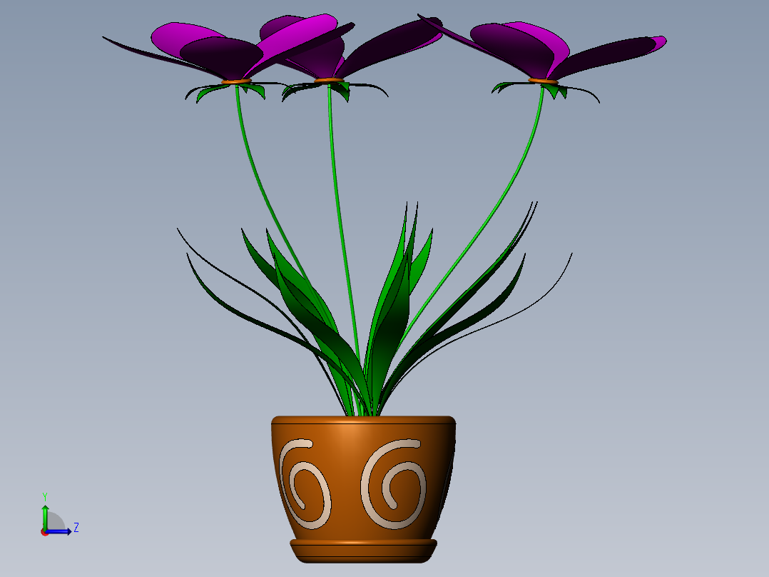 君子兰花左视图