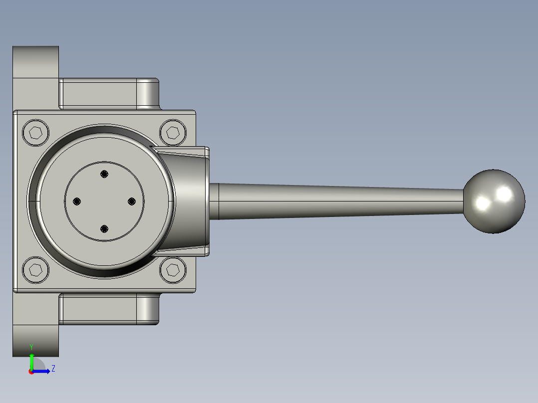 三位四通手动换向阀设计 1311408===三维通用格式左视图