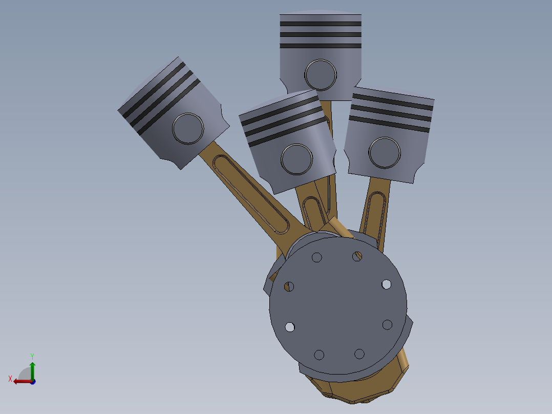 4缸汽车发动机后视图