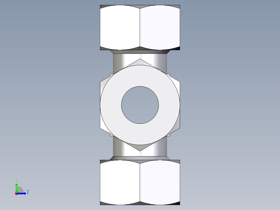 卡套式工业通用硬管接头EO_Union_cross_K18ZL71左视图