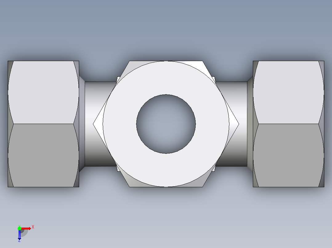 卡套式工业通用硬管接头EO_Union_cross_K18ZL71俯视图