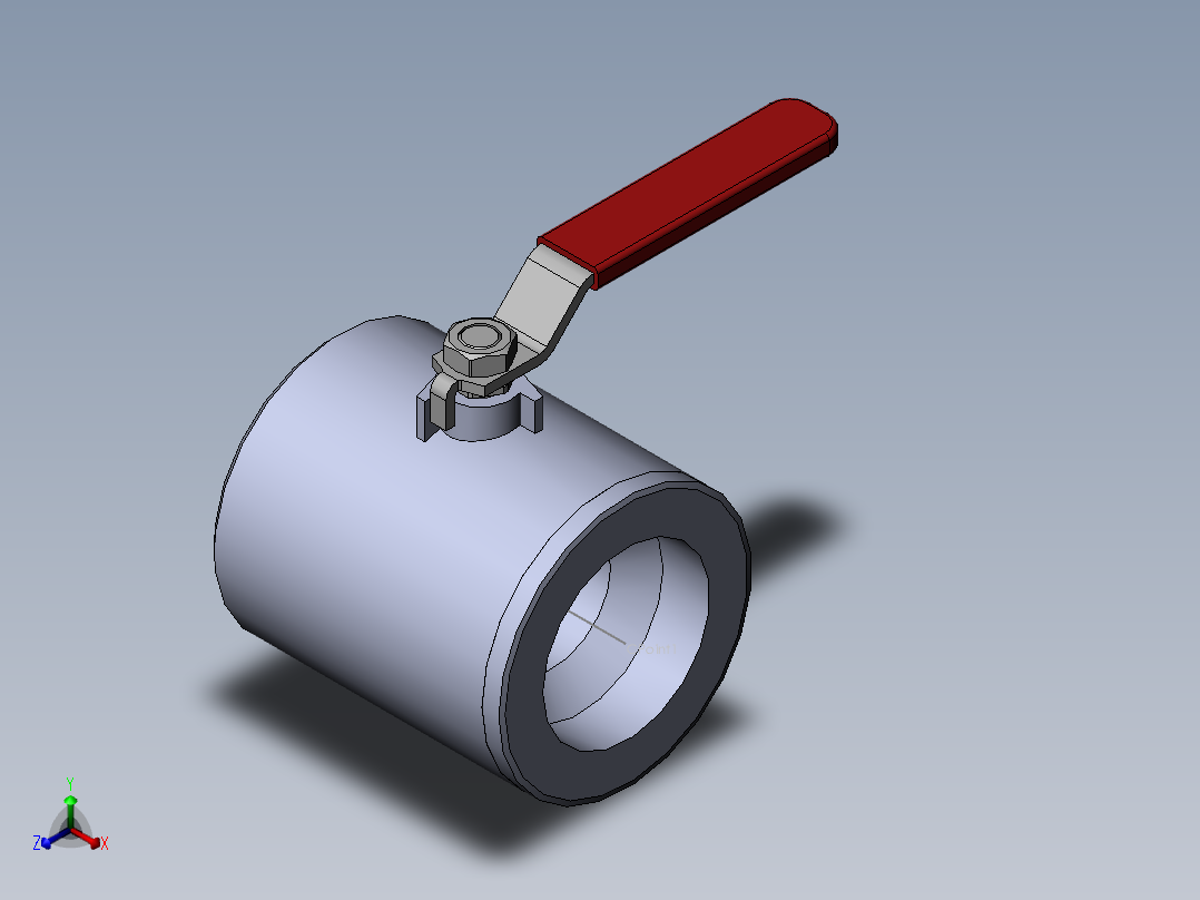 sw3dps-1_2 in ball valve正等轴测图