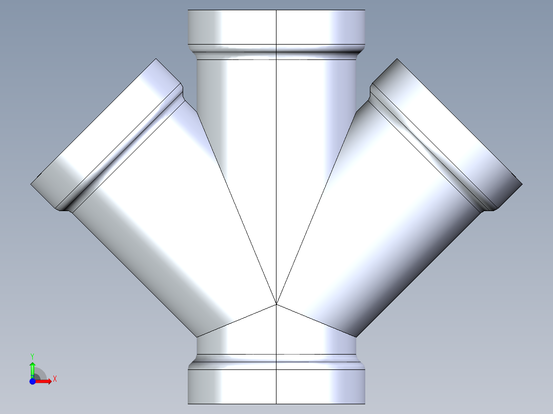 船舶管路系统S7_SeaDrainPLUS_DoubleWye-SxSxSxS_37E163504_4in Sea Drain Plus - Double Wye - SxSxSxS前视图