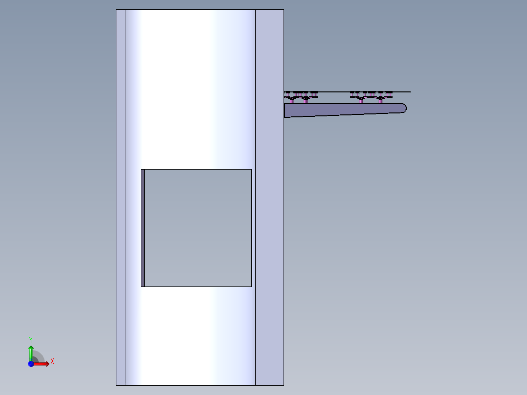 带驳接爪的玻璃雨棚前视图